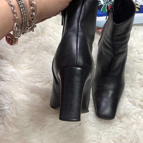ANTONIO MELANI Black Nappa Leather Booties with zipper on Side - Picture 8 of 15